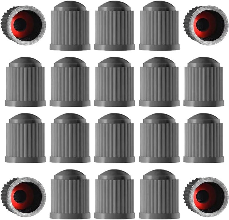 DENEST Tire Valve Stem Caps The Upgraded Version has a Sealing Ring for Car, Motorbike, Trucks, Bike, Bicycle (60) Grayness - Image 1